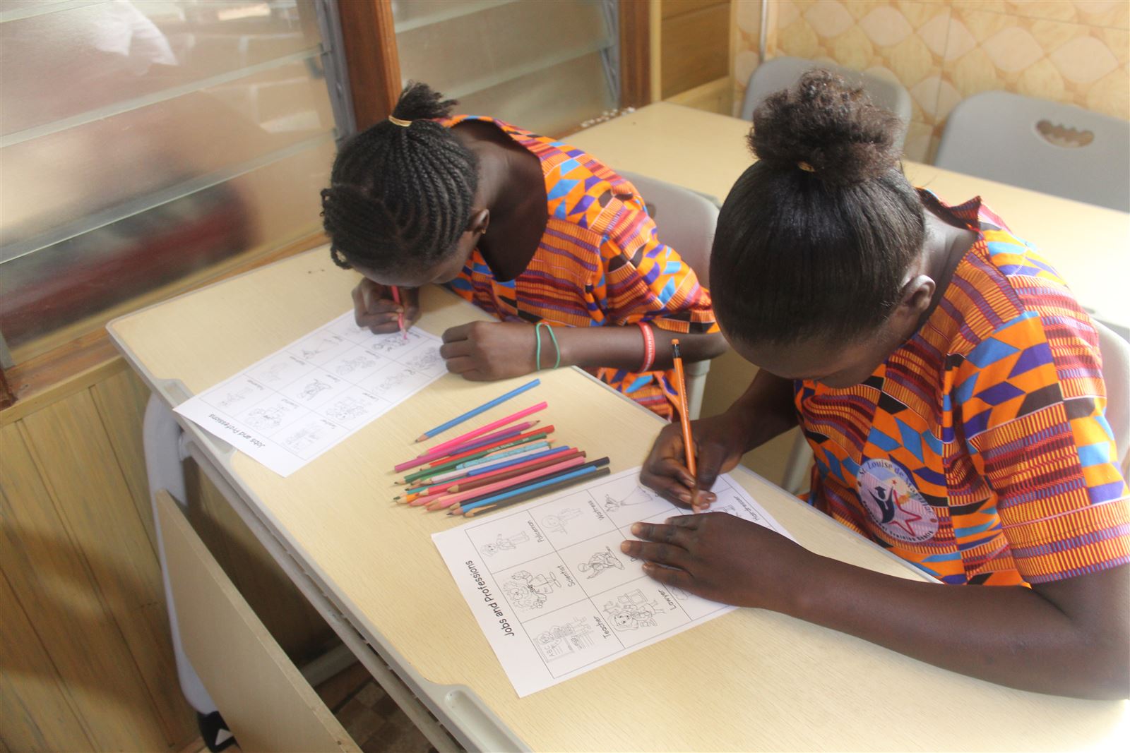 Students working together during a literacy lesson